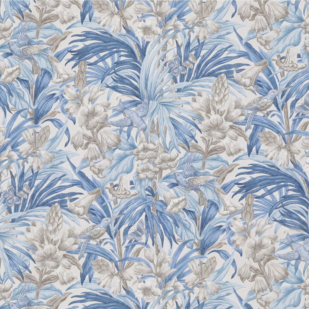 G P & J BAKER TRUMPET FLOWERS COTTON BLUE