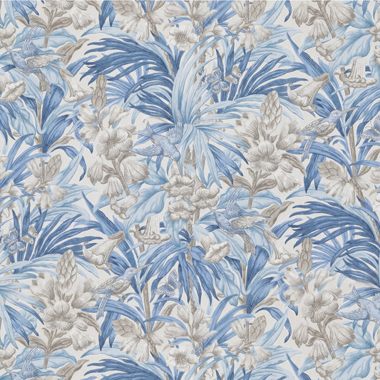 G P & J BAKER TRUMPET FLOWERS COTTON BLUE