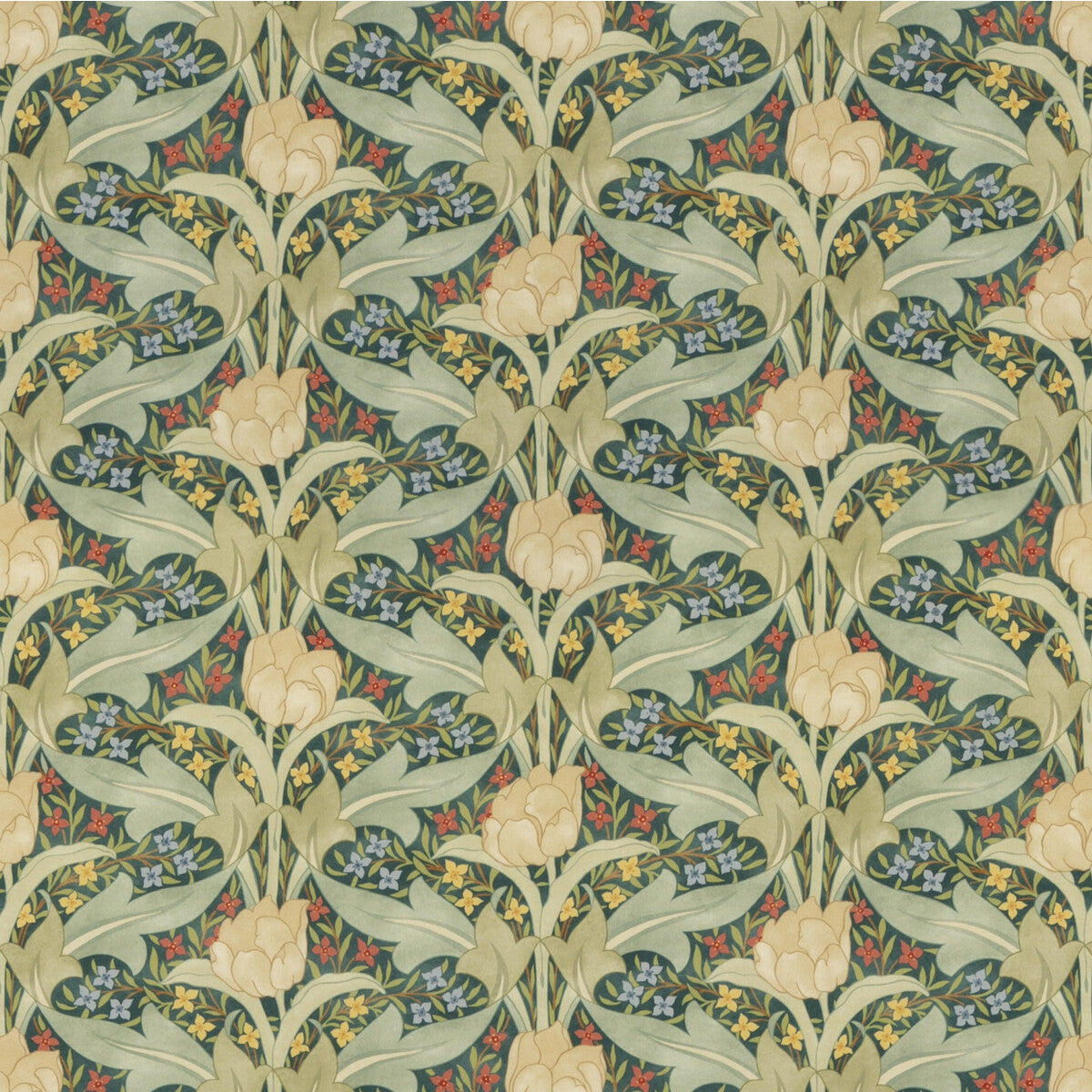 G P & J BAKER TULIP & JASMINE COTTON EMERALD