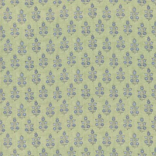G P & J BAKER POPPY SPRIG GREEN/BLUE