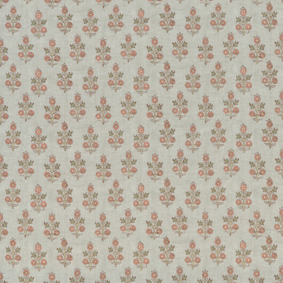 G P & J BAKER POPPY SPRIG AQUA/BLUSH