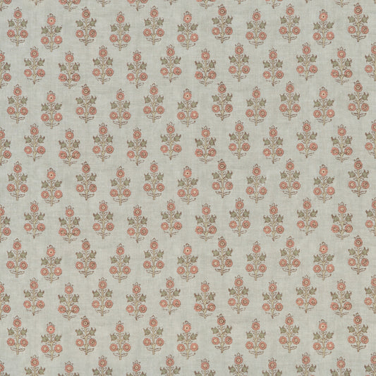 G P & J BAKER POPPY SPRIG AQUA/BLUSH