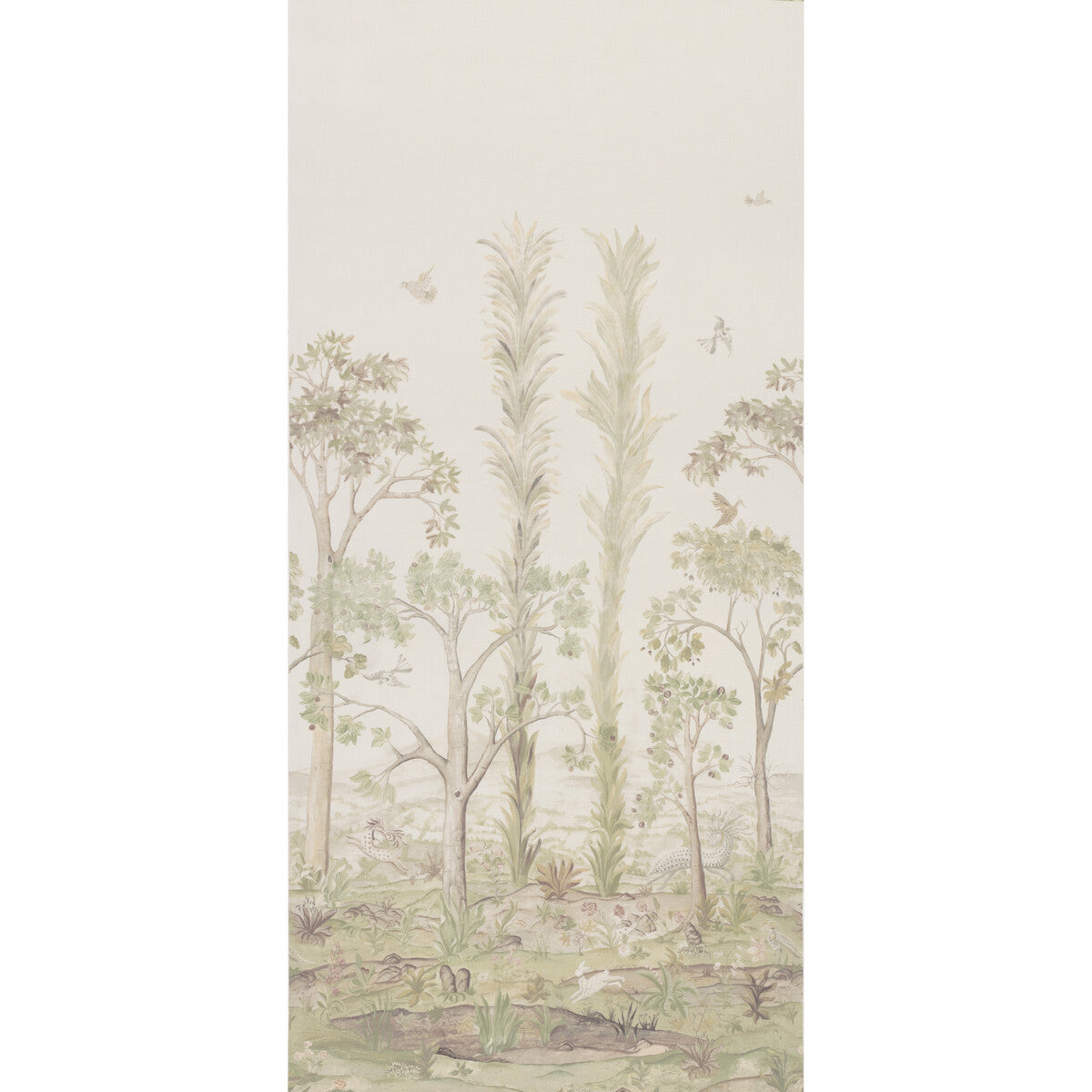 G P & J BAKER TALL TREES PRINTED PANEL SOFT GREEN