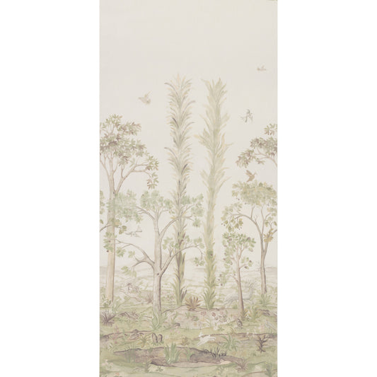 G P & J BAKER TALL TREES PRINTED PANEL SOFT GREEN