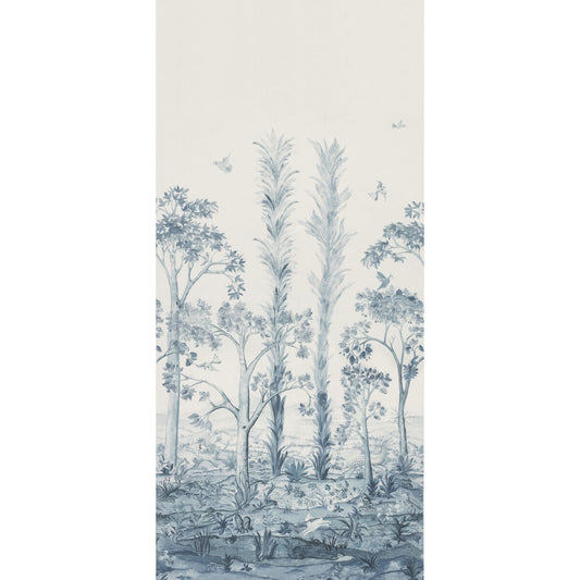 G P & J BAKER TALL TREES PRINTED PANEL DELFT BLUE