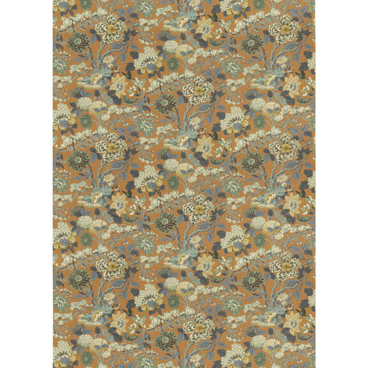 G P & J BAKER LITTLE MAGNOLIA TEAL/ORANGE