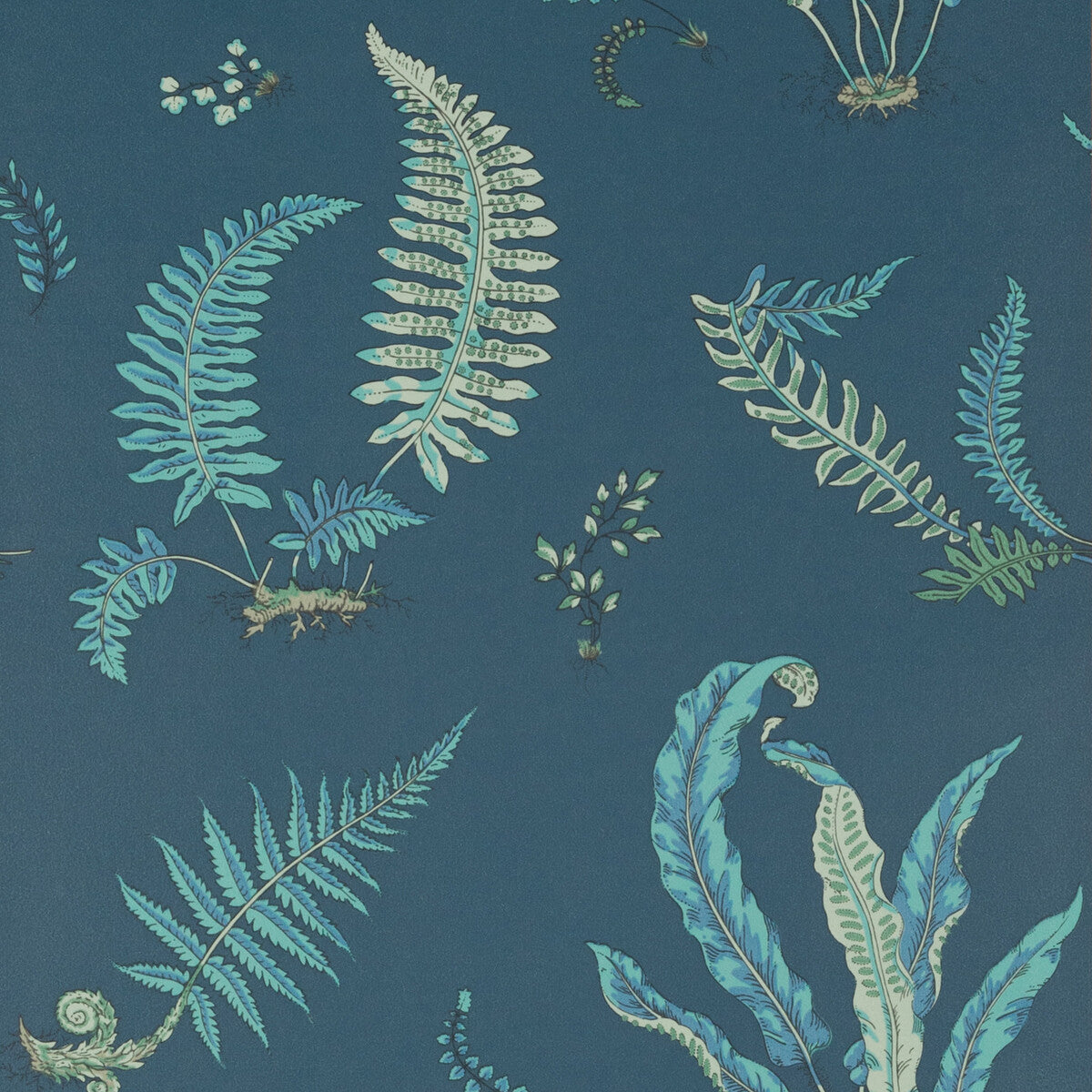 G P & J BAKER FERNS INDIGO/TEAL