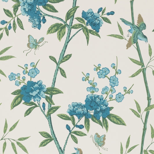 G P & J BAKER PEONY & BLOSSOM INDIGO/TEAL