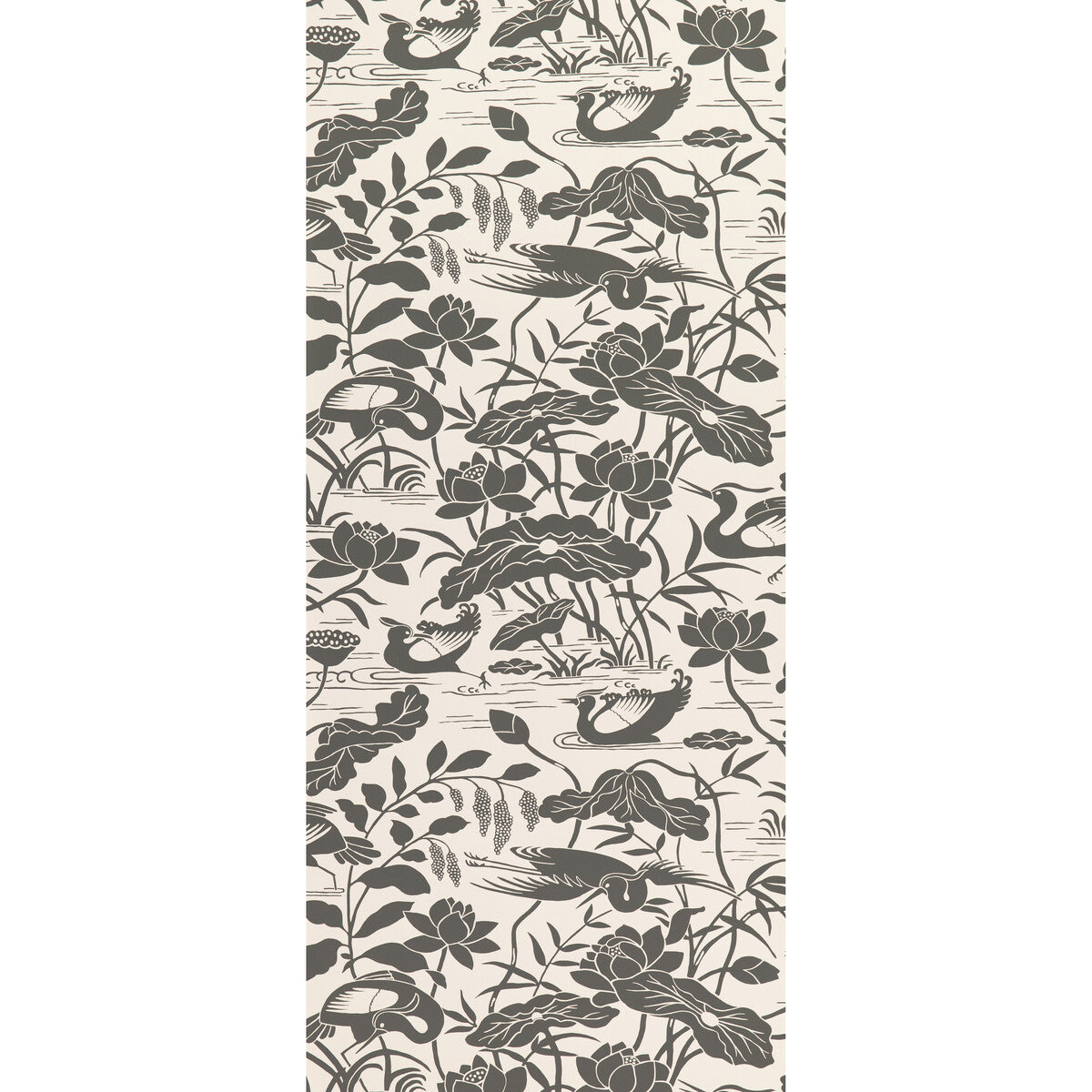 G P & J BAKER HERON & LOTUS FLOWER BLACK/WHITE