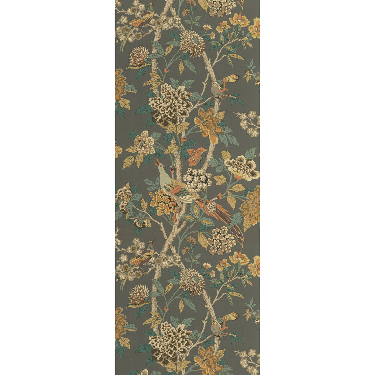 G P & J BAKER HYDRANGEA BIRD CHARCOAL/SIENNA
