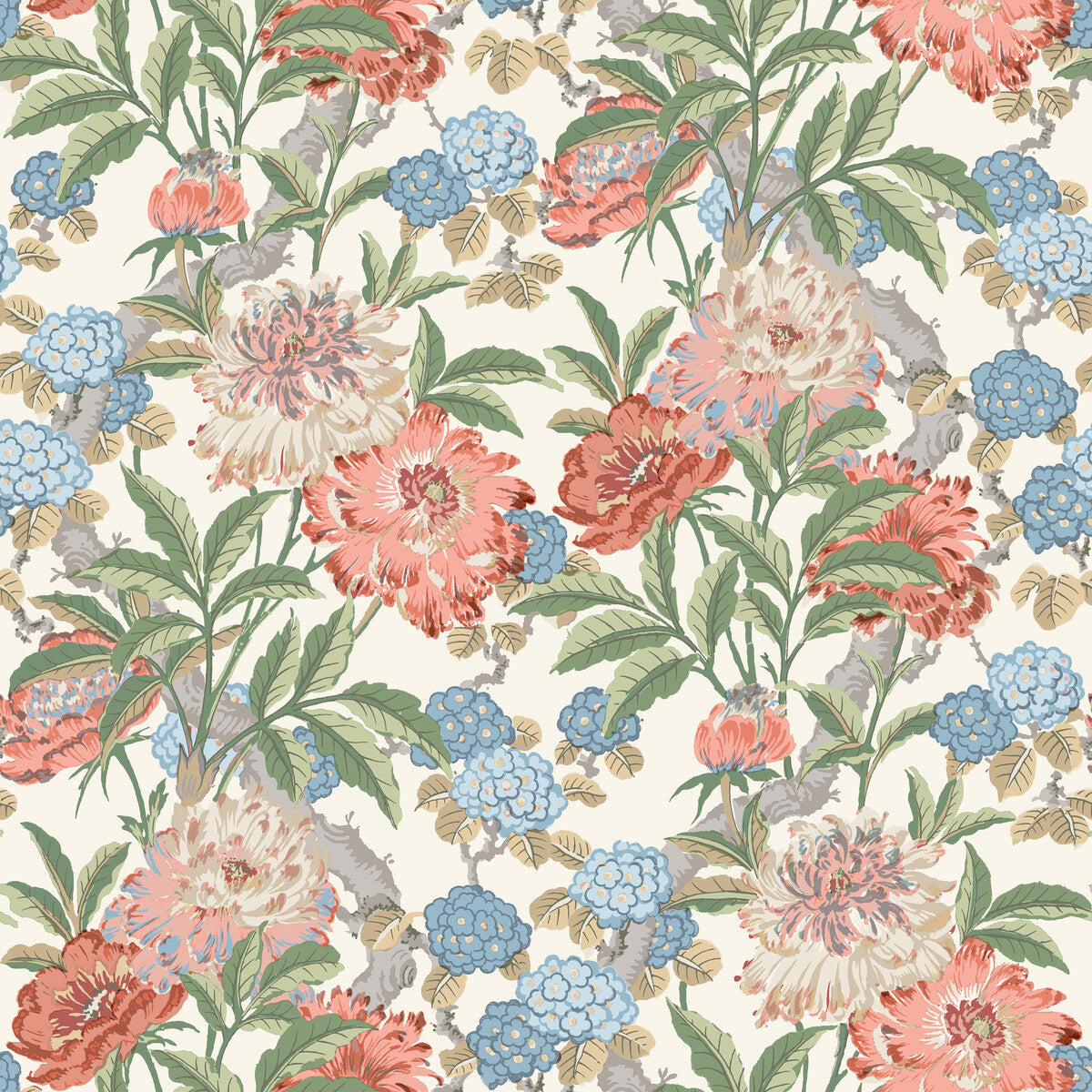 G P & J BAKER SUMMER PEONY RED/GREEN
