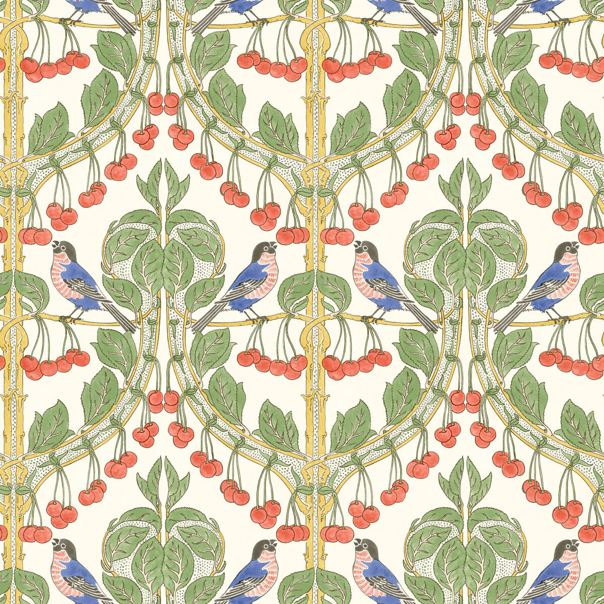 G P & J BAKER BIRDS & CHERRIES MULTI