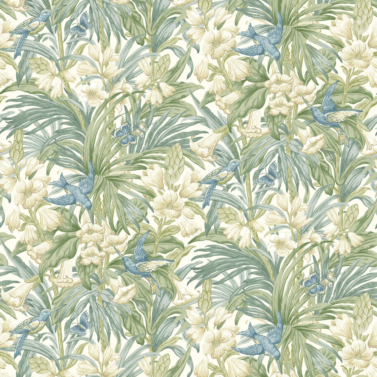G P & J BAKER TRUMPET FLOWERS BLUE/GREEN