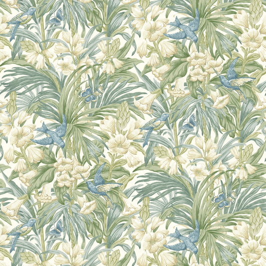 G P & J BAKER TRUMPET FLOWERS BLUE/GREEN