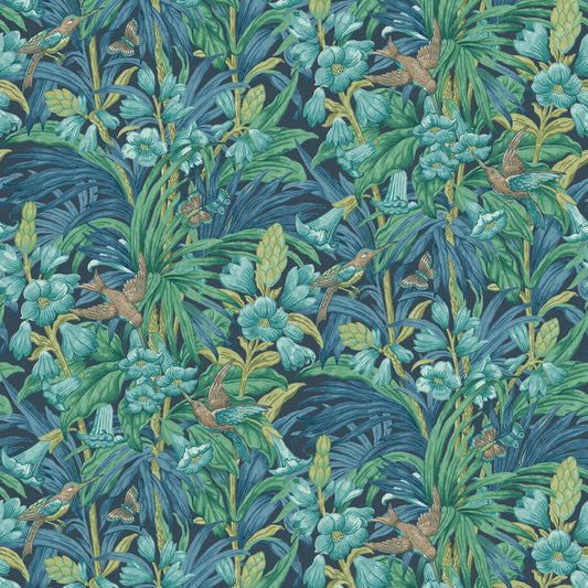 G P & J BAKER TRUMPET FLOWERS INDIGO/TEAL