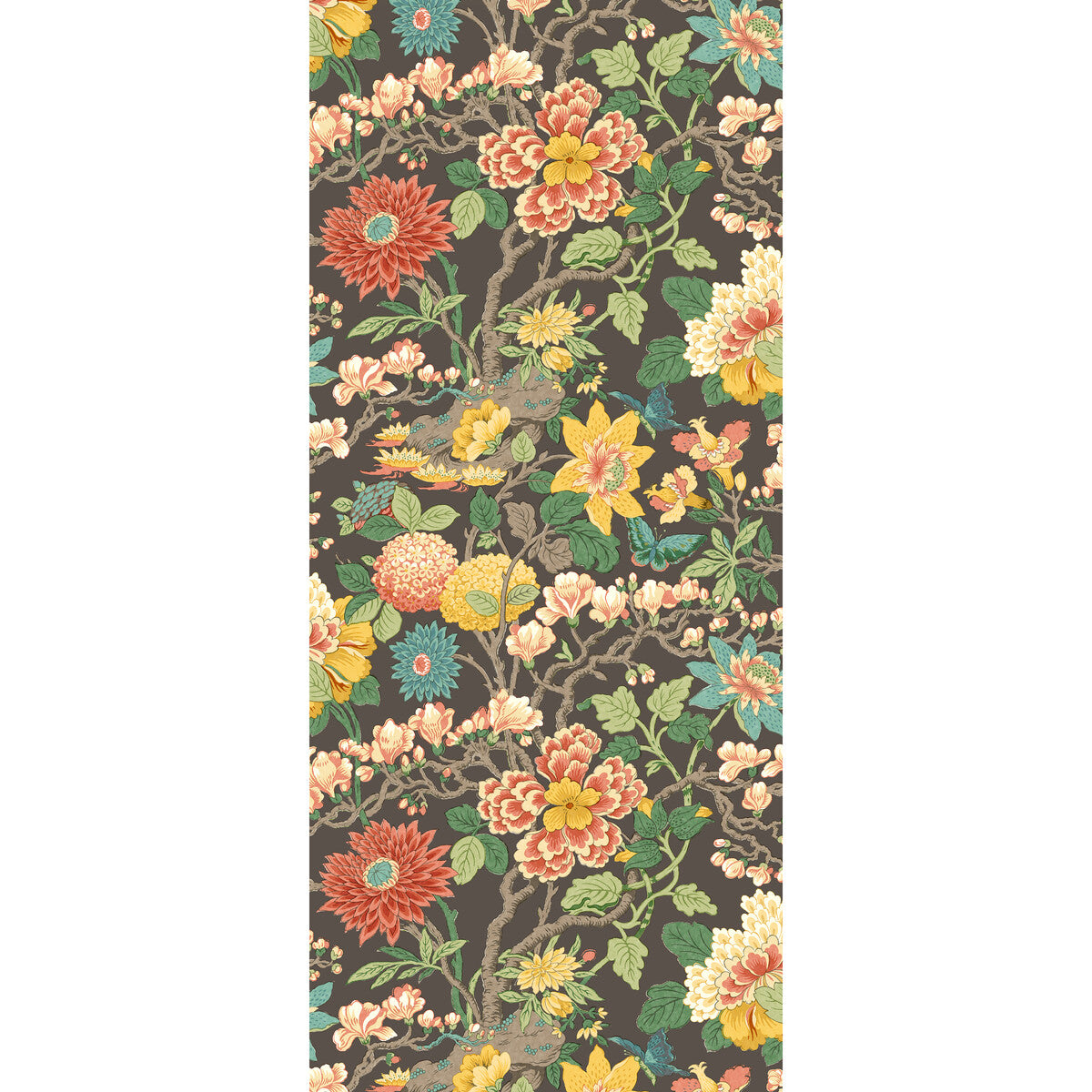 G P & J BAKER LITTLE MAGNOLIA CHARCOAL/JEWEL