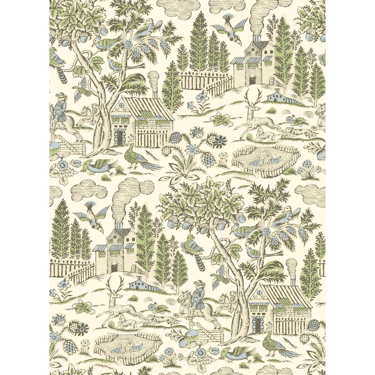 G P & J BAKER HOME PARK SOFT GREEN/BLUE