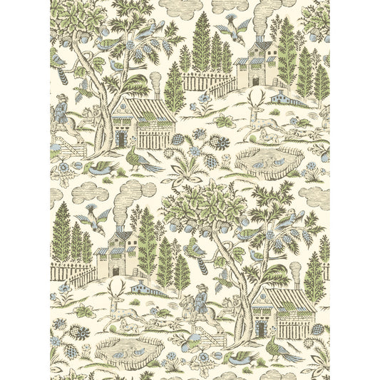 G P & J BAKER HOME PARK SOFT GREEN/BLUE