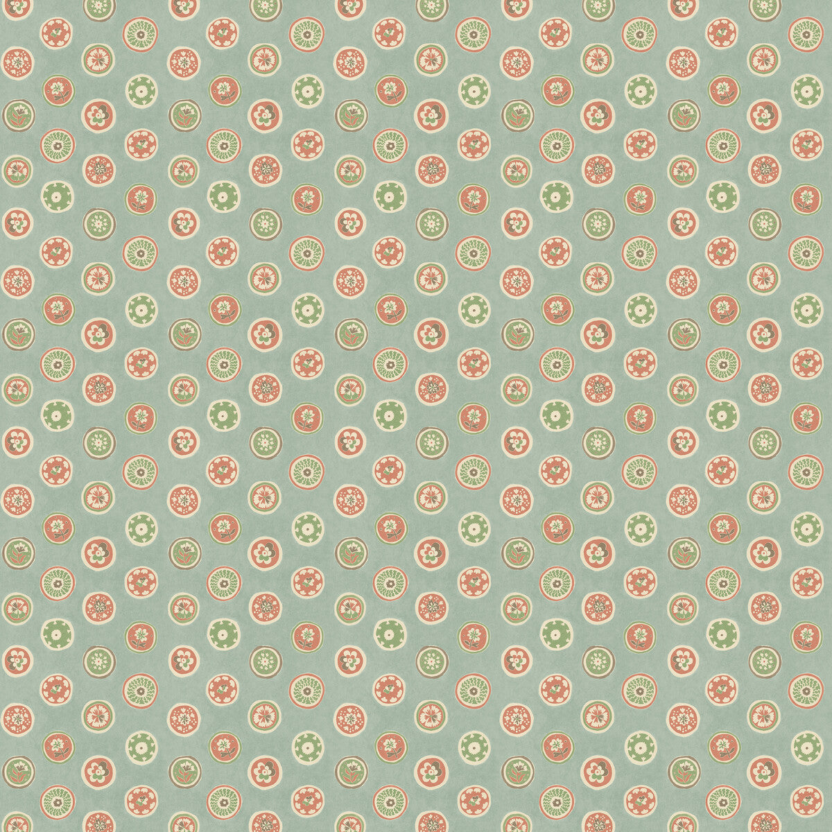 G P & J BAKER COURT BUTTONS AQUA/RED