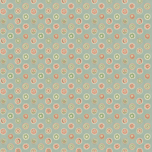 G P & J BAKER COURT BUTTONS AQUA/RED