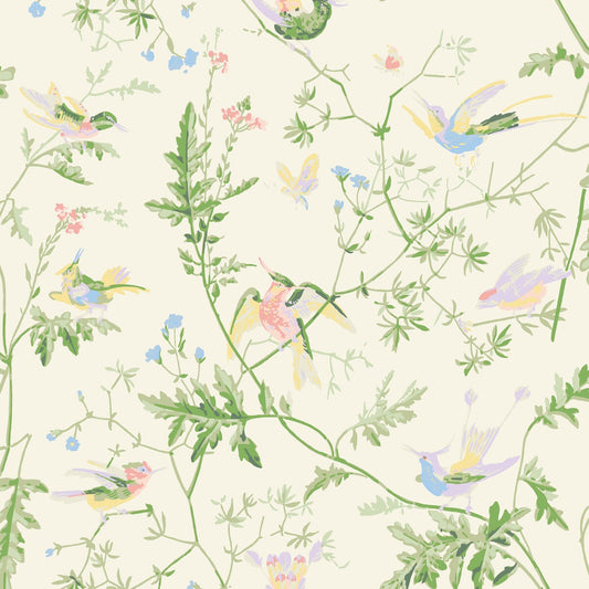 COLE & SON HUMMINGBIRDS SILK BRIGHT MULTI
