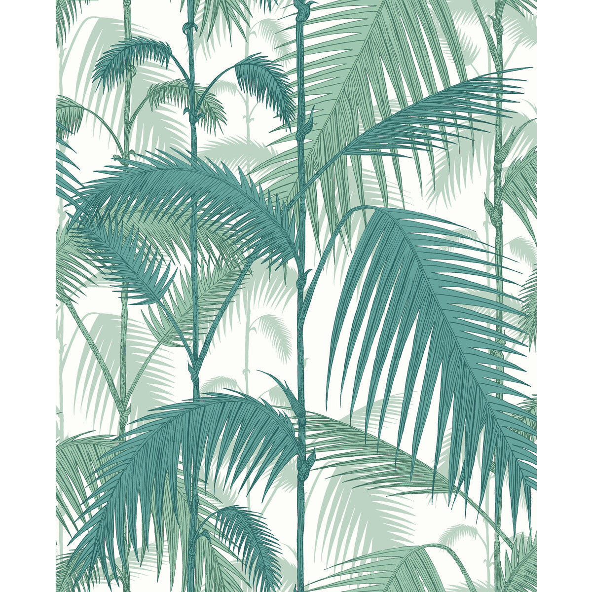 COLE & SON PALM JUNGLE COT/LINEN PRINT TEA VIRID CHLK