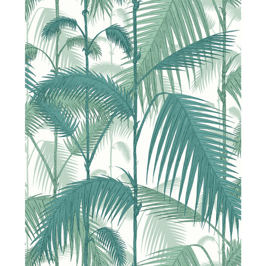 COLE & SON PALM JUNGLE COT/LINEN PRINT TEA VIRID CHLK