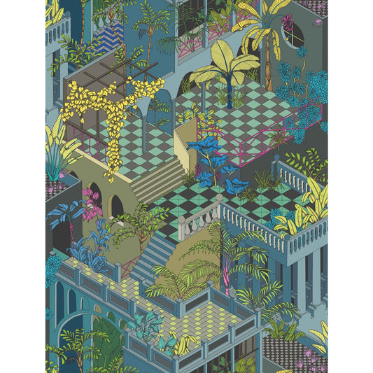 COLE & SON MIAMI COTTON PRINT PETROL MULTI
