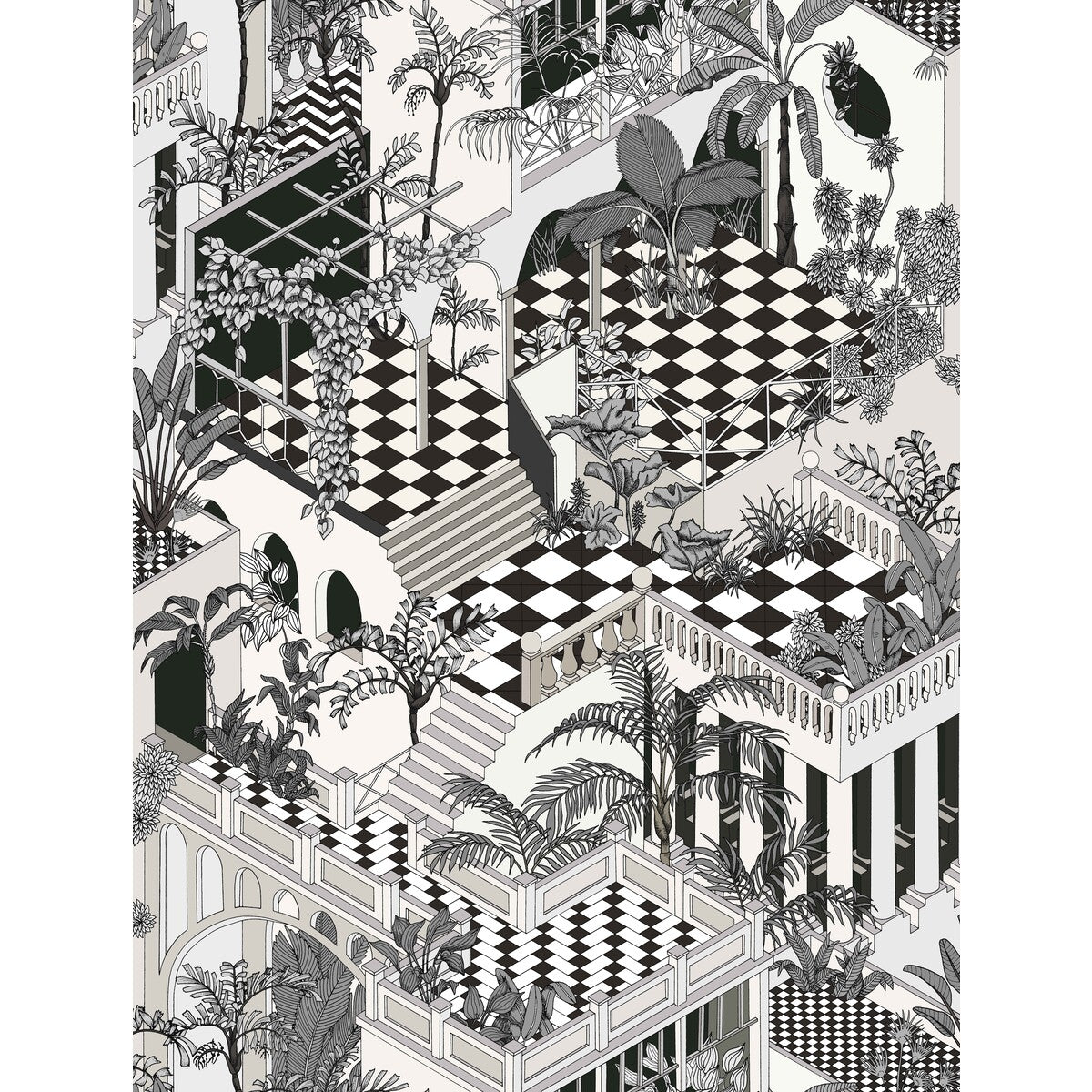 COLE & SON MIAMI COTTON PRINT BLK WHT