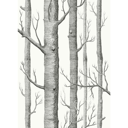 COLE & SON WOODS COT/LIN PRINT BLK WHT