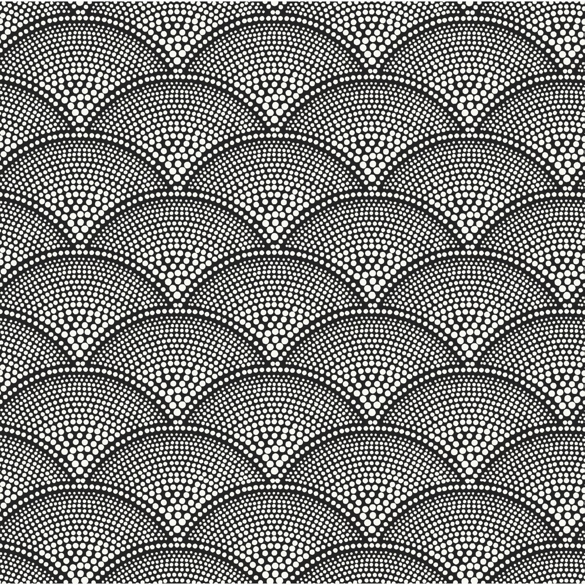 COLE & SON FEATHER FAN WOVEN WHT ON BLK