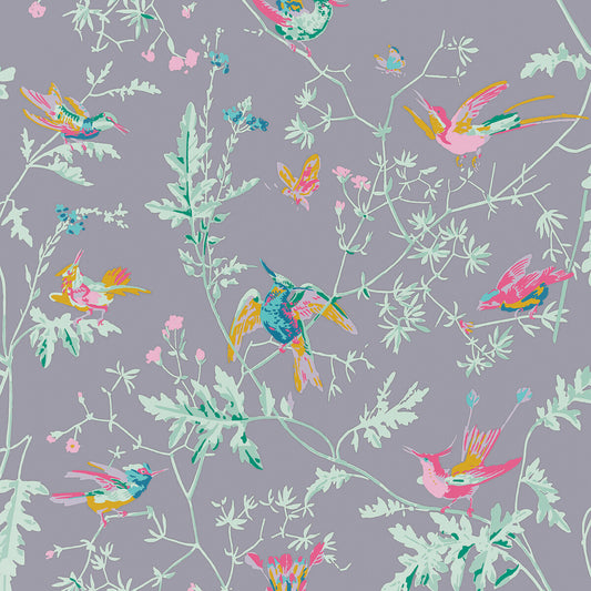 COLE & SON HUMMINGBIRDS SILK PURPLE
