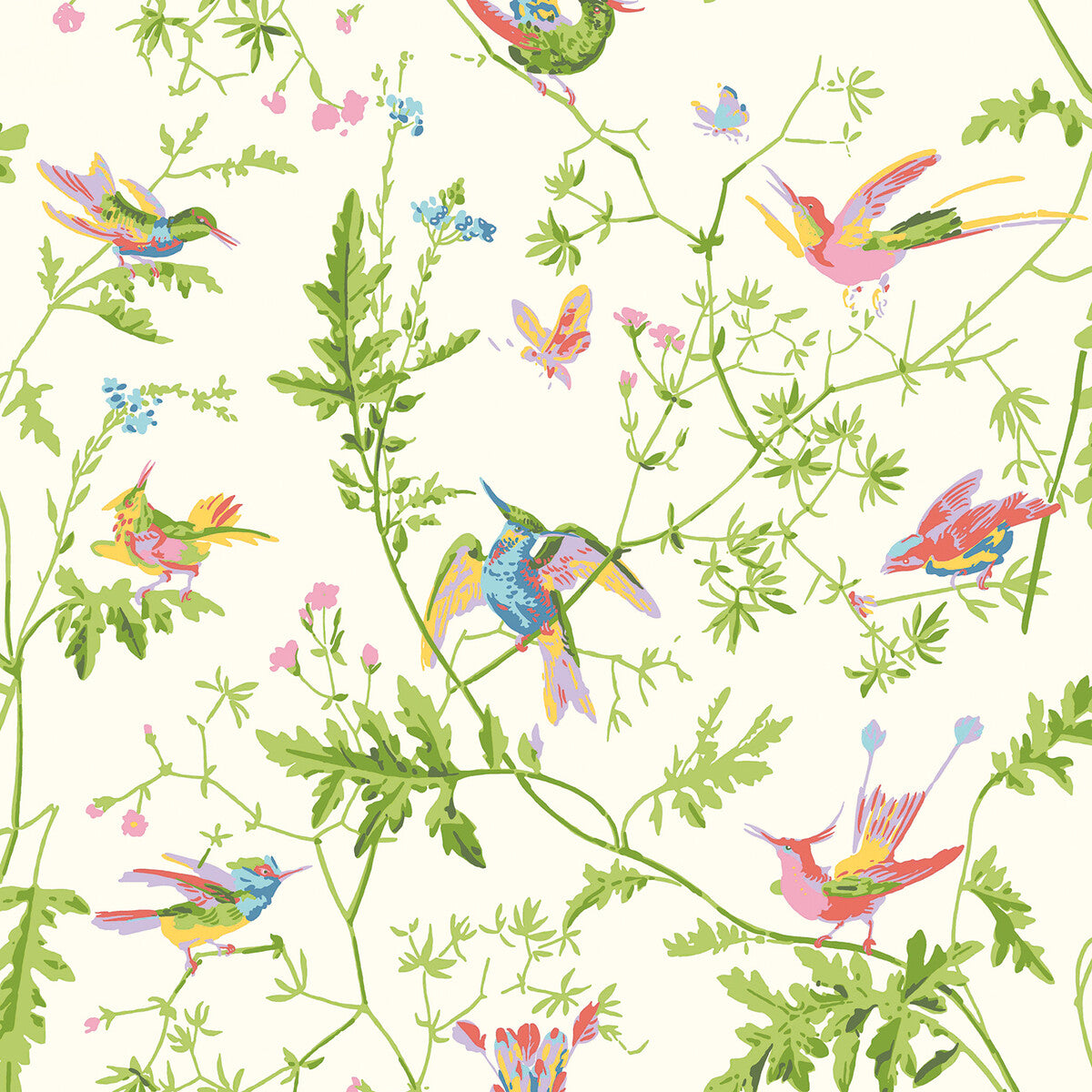 COLE & SON HUMMINGBIRDS SILK PEARL