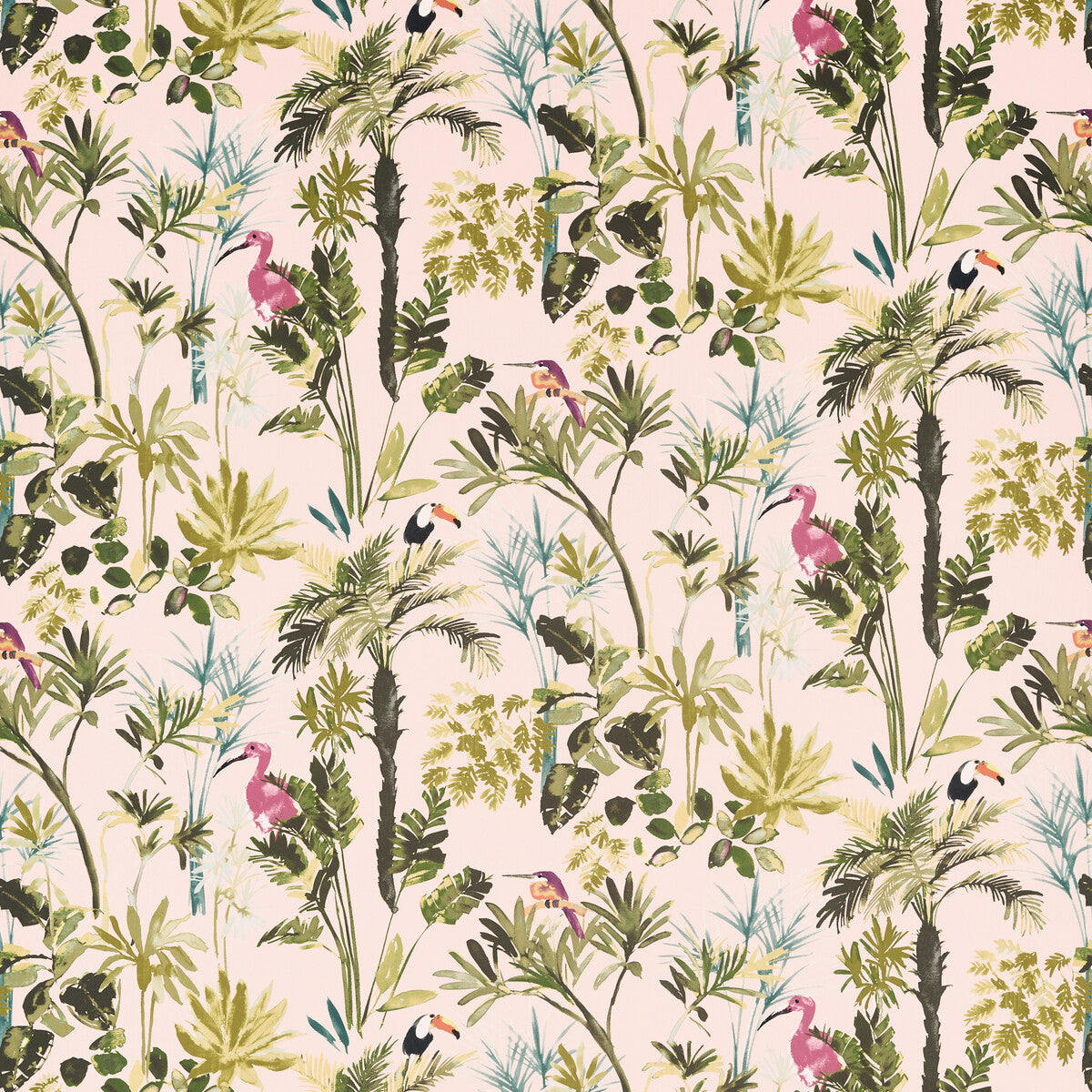 CLARKE AND CLARKE PALM BLUSH VELVET