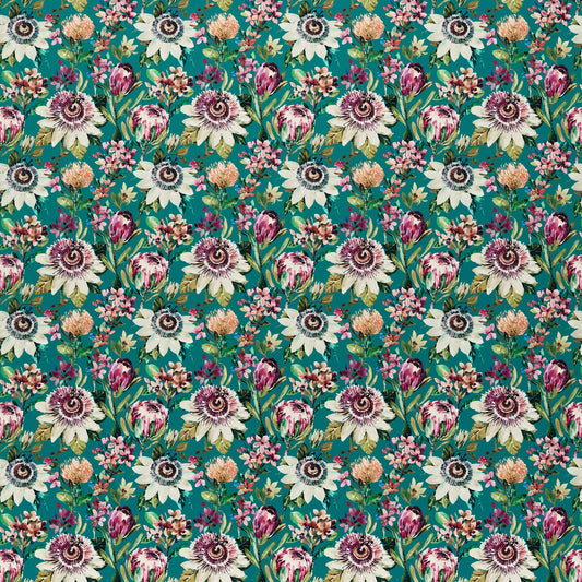 CLARKE AND CLARKE PARADISE TEAL VELVET