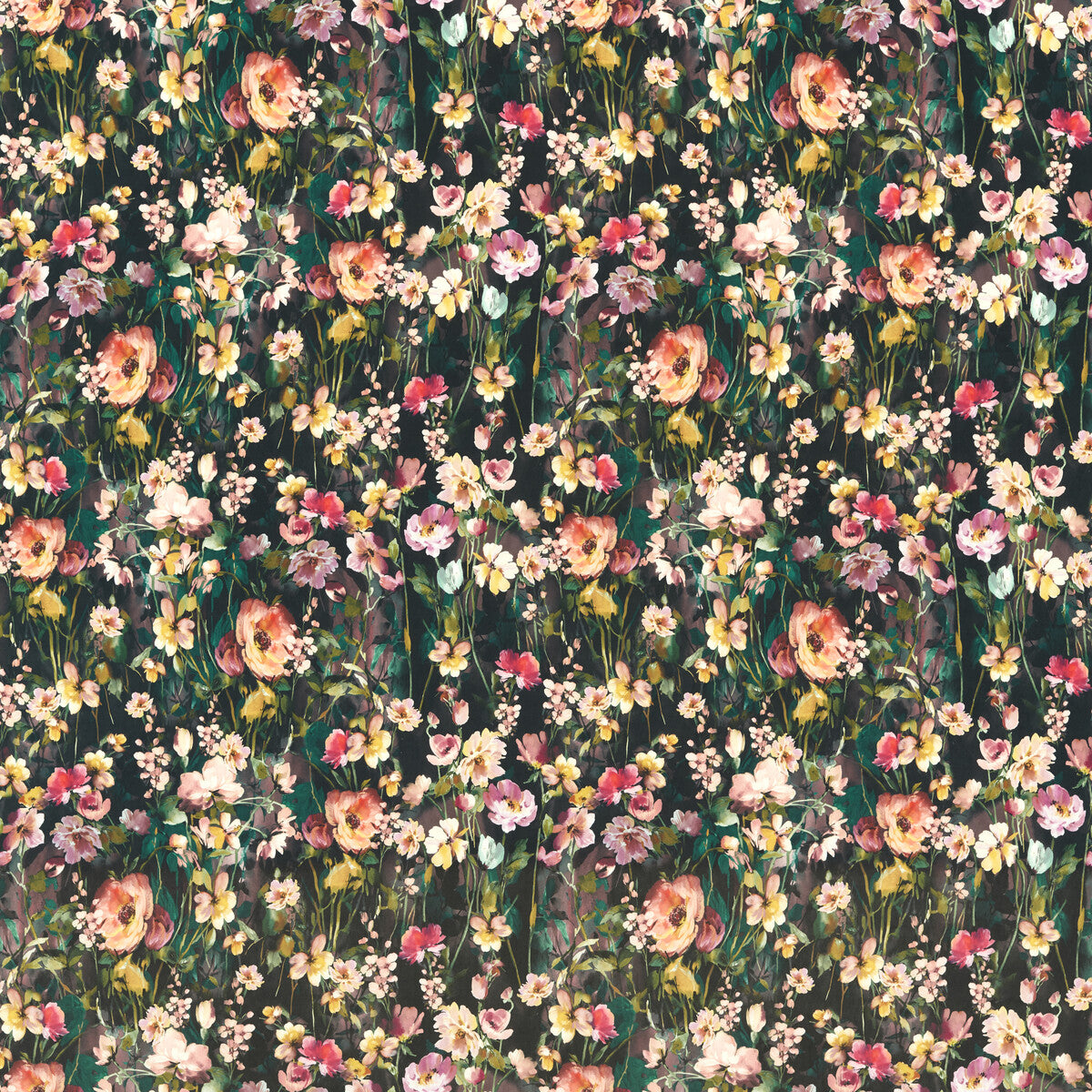 CLARKE AND CLARKE WILD MEADOW NOIR VELVET