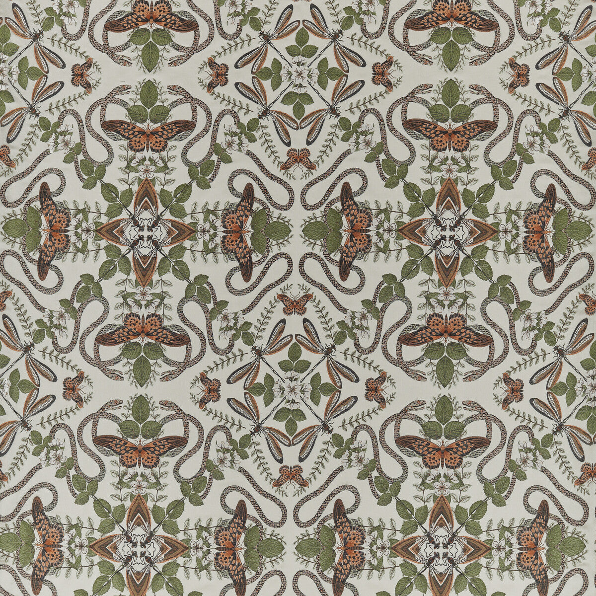 CLARKE AND CLARKE EMERALD FOREST SMOKE JACQUARD