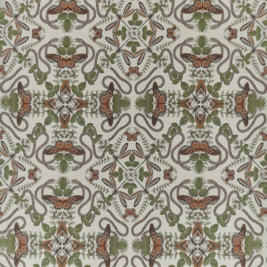 CLARKE AND CLARKE EMERALD FOREST SMOKE JACQUARD