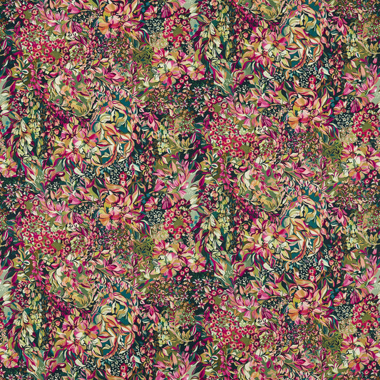 CLARKE AND CLARKE AUBREY VELVET FOREST/RASPBERRY