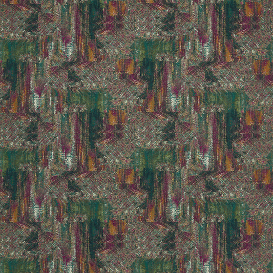 CLARKE AND CLARKE HILLCREST VELVET FOREST/RASPBERRY