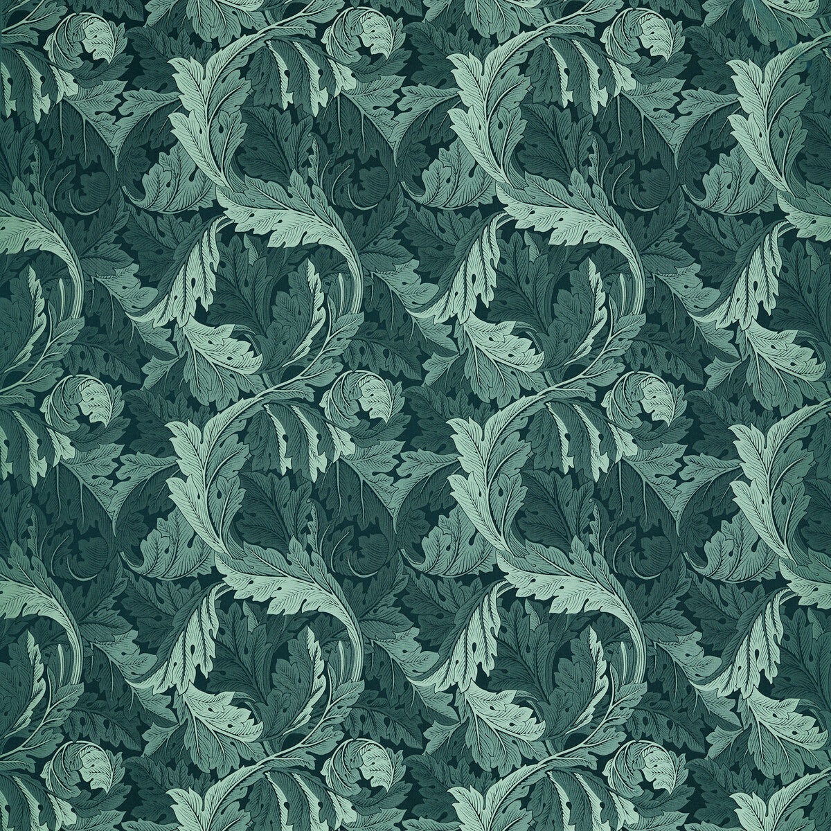CLARKE AND CLARKE ACANTHUS JACQUARD TEAL