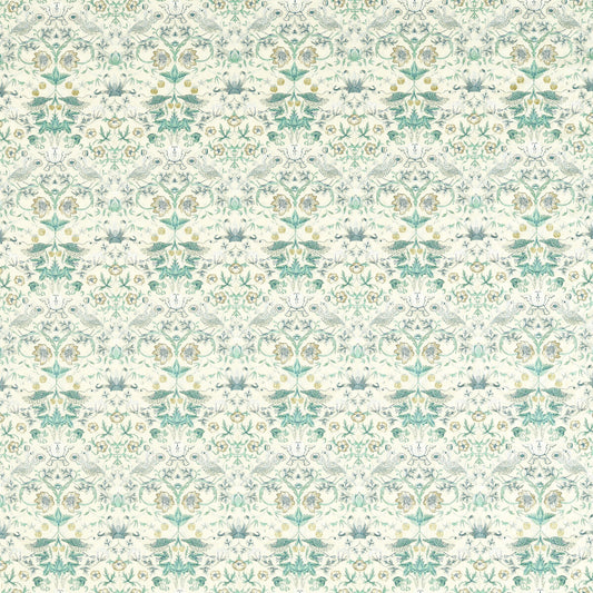 CLARKE AND CLARKE STRAWBERRY THIEF EMBROIDERY TEAL