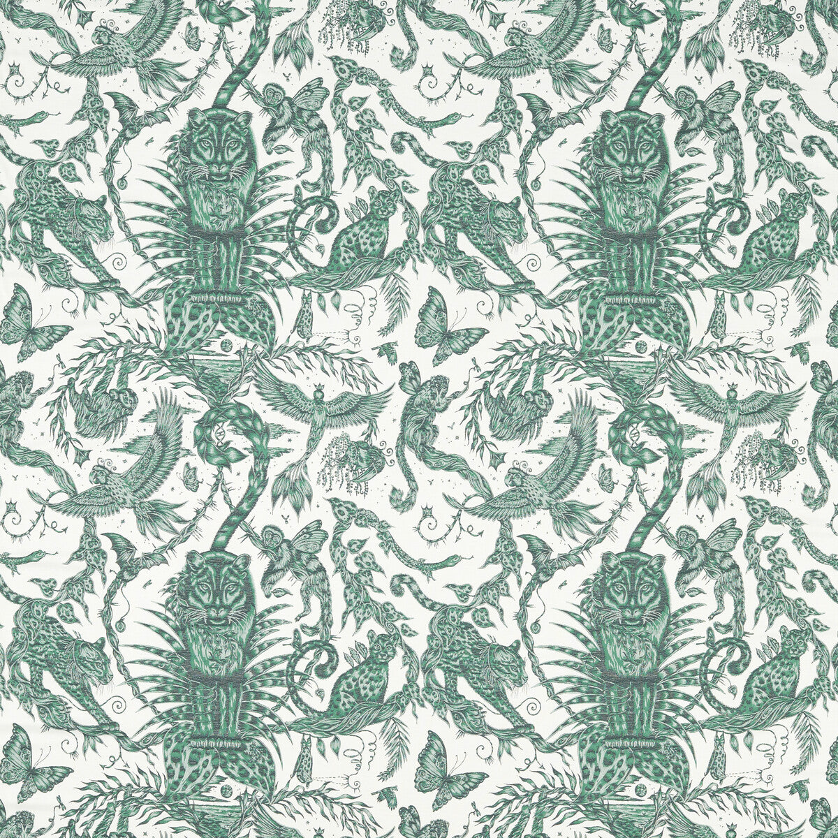 CLARKE AND CLARKE BOSQUE DREAMS JACQUARD SEAFOAM