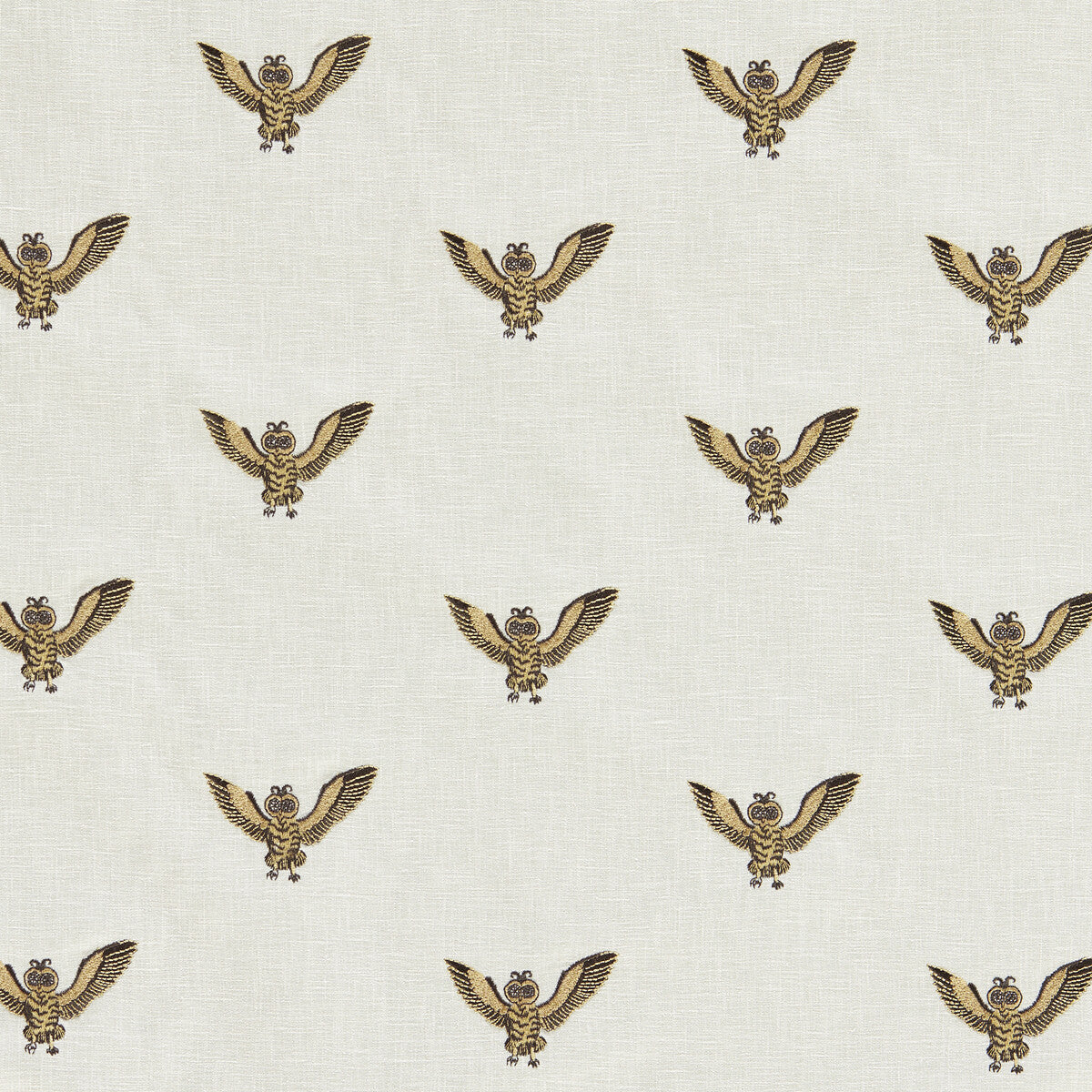 CLARKE AND CLARKE OWL OF ATHENA GOLD EMBROIDERY