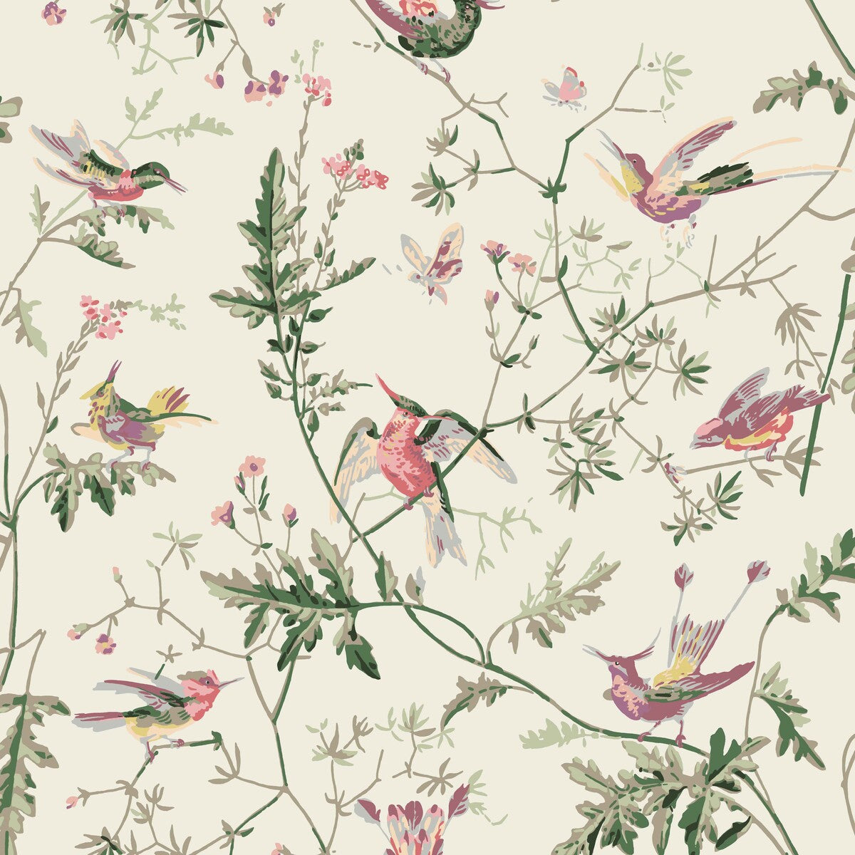 COLE & SON HUMMINGBIRDS COTTON PRINT CLASSIC MULTI
