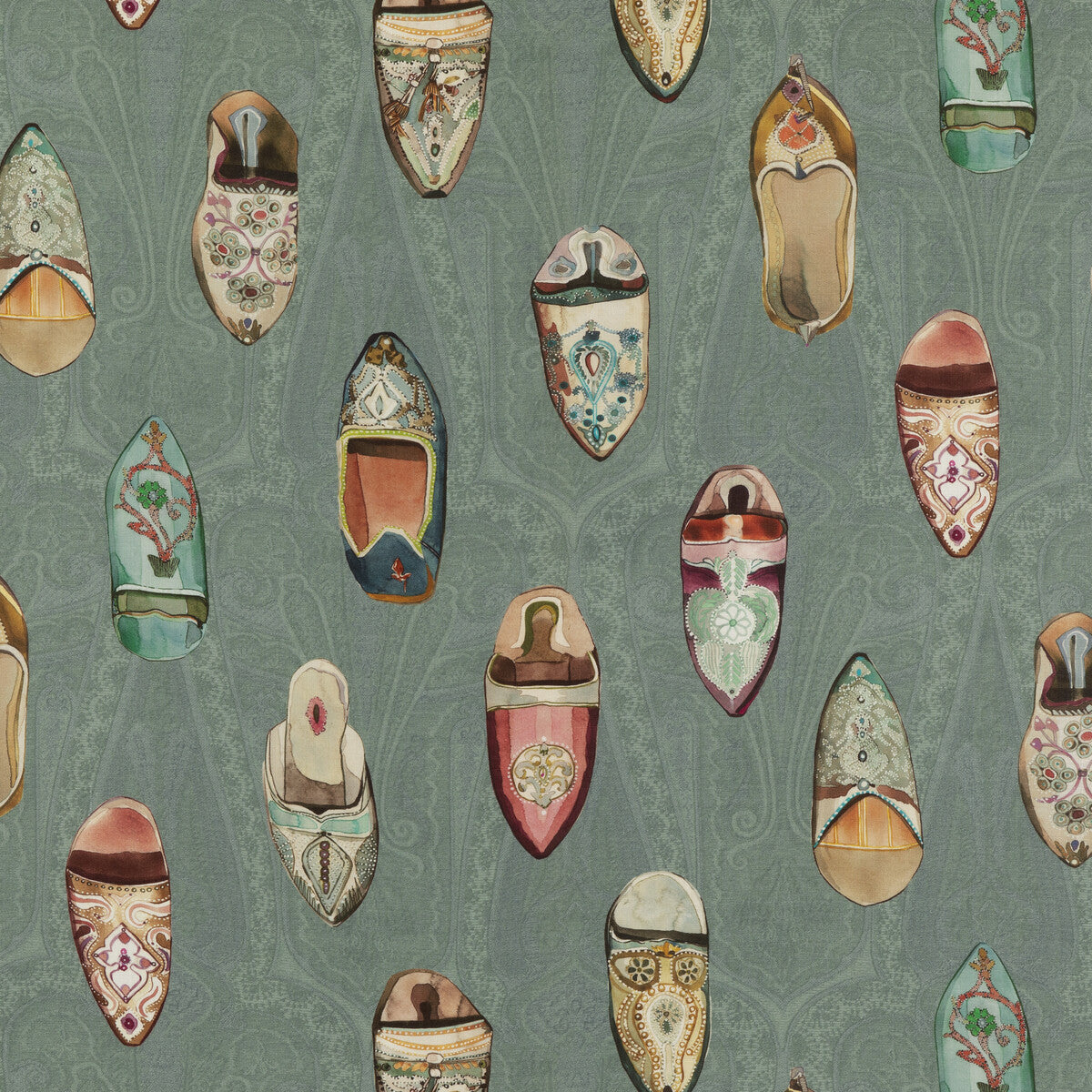 MULBERRY BABOUCHES TEAL