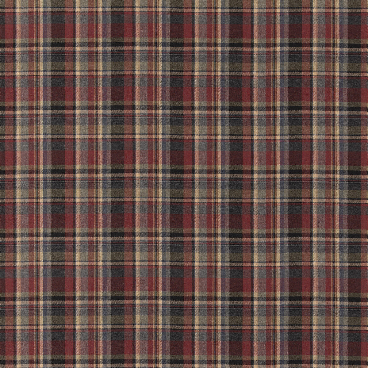 MULBERRY LINDISFARNE PLAID CHARCOAL/RED