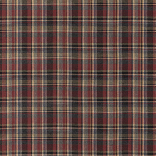 MULBERRY LINDISFARNE PLAID CHARCOAL/RED
