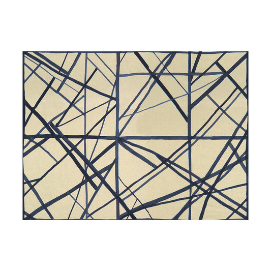 LEE JOFA MODERN CHANNELS PERIWINKLE/OAT