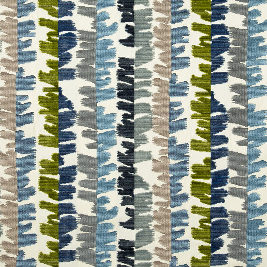 LEE JOFA MODERN FRACTAL VELVET BLUE/GREEN